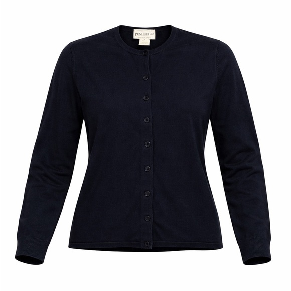 Pendleton Sweaters - Pendleton Women’s Crew Neck Button Up Navy Cardigan Size S 100% Cotton​